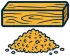 Sawdust-like debris