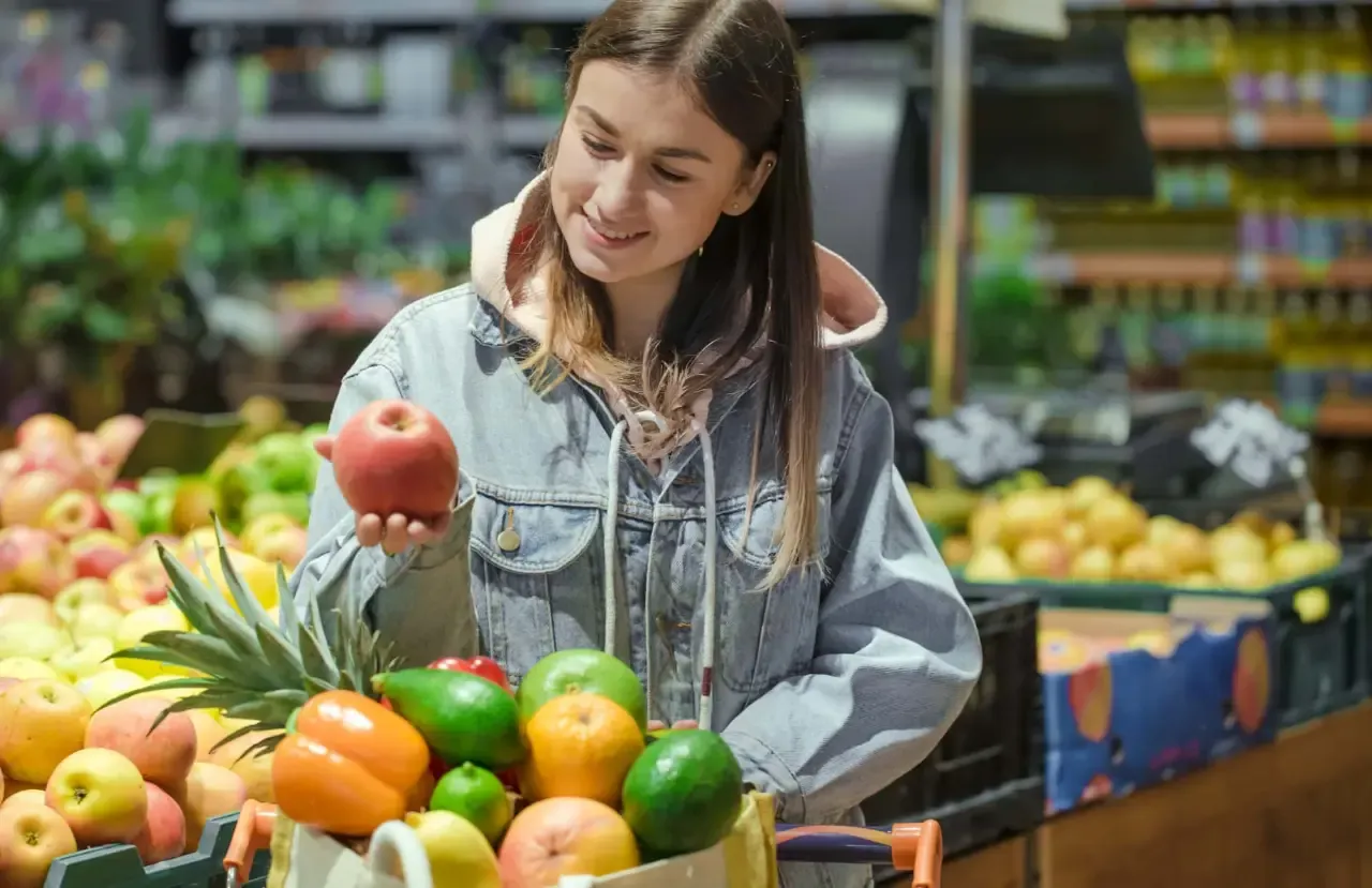 Clean commercial produce section, protected from pests