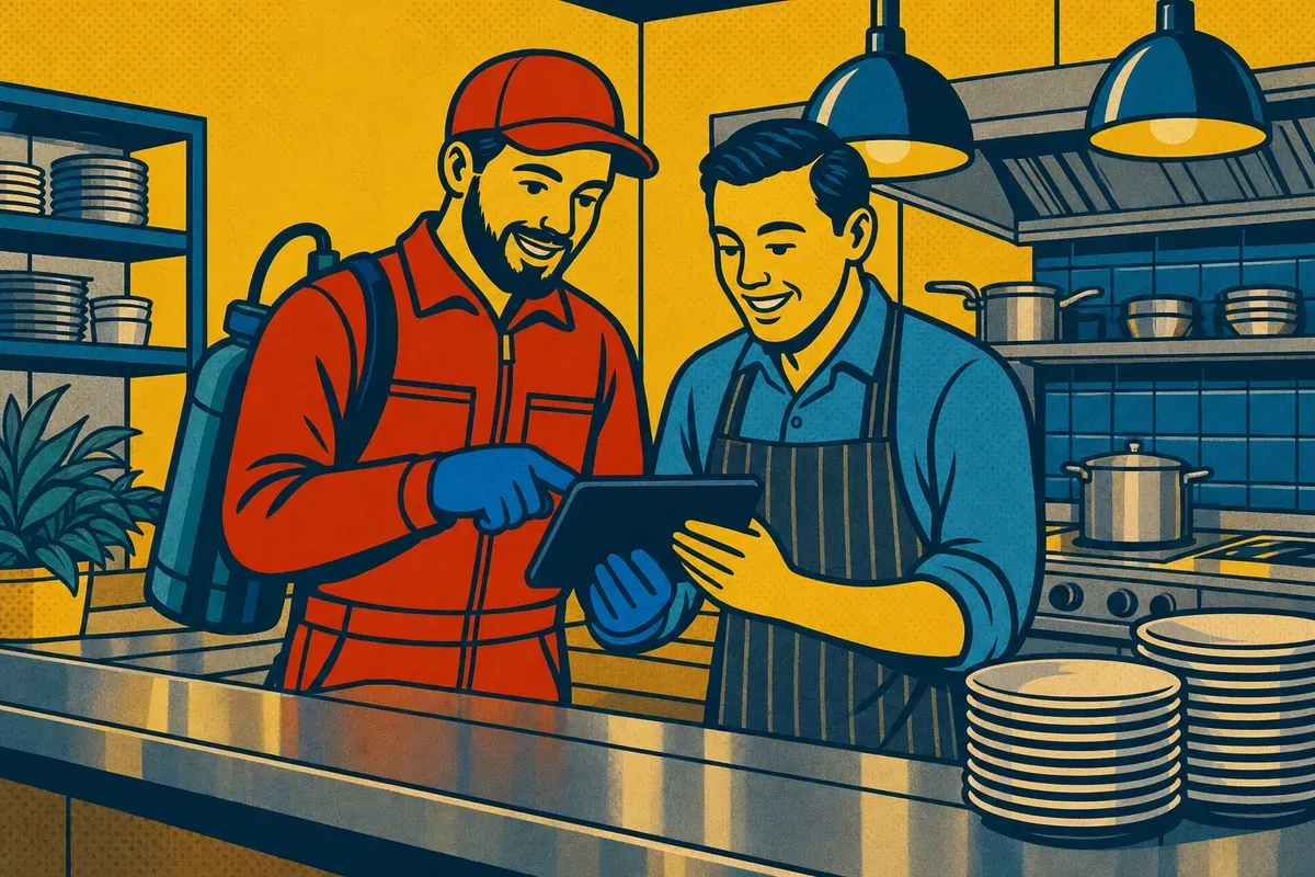 Food Service pest control: Scheduled service and reports